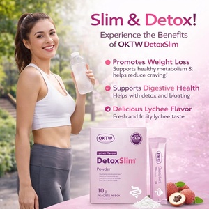 OKTW Detox Slim Poudre aromatisée à la litchi Favorise une digestion saine Détoxification Perte de poids Complément alimentaire 10g X10 sachets - Product Image 4