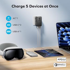 Adaptador de viaje universal <span class=keywords><strong>MOMAX</strong></span> 140W, tecnología GaN, EU/UK/AUS/US/JP Worldwide, carga rápida para iPhone - Product Image 3