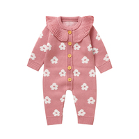 Mimixiong OEKO-TEX, Ropa de Punto para Bebés Recién Nacidos con Estampado de Flores, Cuello con Volantes, Ropa de Boutique para Niñas, Monos y Trajes