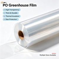 Film de serre PO sur mesure, épaisseur, largeur et longueur de rouleau personnalisables, résistant aux UV et anti-goutte.