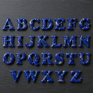 Letras del Alfabeto de Lapislázuli para Joyería, Gemas Minerales Azules Pulimentadas con Vetas Blancas Doradas, Tamaños de 5mm-30mm, Origen AF - Product Image 4