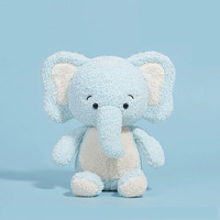 Peluche éléphant bleu mignon personnalisée 29 cm, jouet en peluche doux et bouclé, certifié EN71 CE, pour enfants et bébés