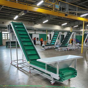 Met bovenkap, China fabriek, hopper, op maat gemaakte gemotoriseerde Z-type klauwen, PVC-band, hellende transportband voor restaurantgebruik, verpakking - Product Image 3