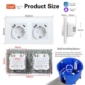 Prises murales intelligentes WiFi LangYeao 16A EU avec USB Type C et suivi de consommation d'énergie, en verre trempé, compatibles Alexa et Google Home pour la maison - Product Image 6