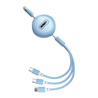 Câble de chargement multiple Cordon rétractable Câble de chargement rapide 3 en 1 Chargeur multiple avec ports micro USB de type C pour téléphones portables