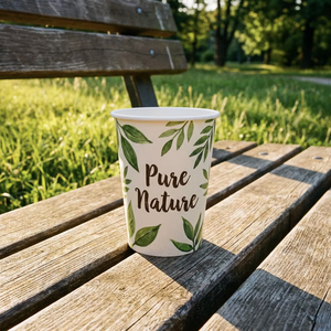 Vaso de Papel Desechable de Pared Simple para Café, de 12oz, 16oz, 20oz, para Bebidas Calientes para Llevar, con Tapas Negras y Blancas - Product Image 1