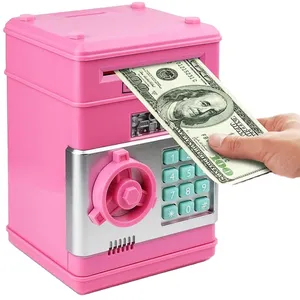 Auto-rolling money password safe mini creative painted ATM piggy bank giocattolo elettronico salvadanaio per bambini
