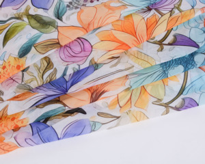 <span class=keywords><strong>Tissu</strong></span> floral <span class=keywords><strong>en</strong></span> voile de coton japonais imprimé numériquement sur mesure pour Toub Soudanais, Melehfa Mauritanien, Dirac Somalien Suisse, Lafaya - Product Image 5