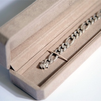 Luxe Velours Bijoux Organisateur Affichage Emballage Cadeau Boîte Bracelet Anneaux Colliers Longue Chaîne Boîte De Rangement avec Éponge Oreiller