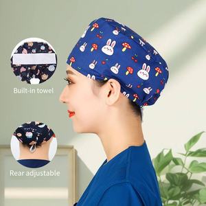 महिलाओं के लिए 100% कपास सौंदर्य सैलून नर्स स्क्रब कैप आकार एडजस्टेबल डेंटल स्क्रब कैप आकार एडजस्टेबल डेंटल स्क्रब टोपी पुरुषों के लिए - Product Image 5