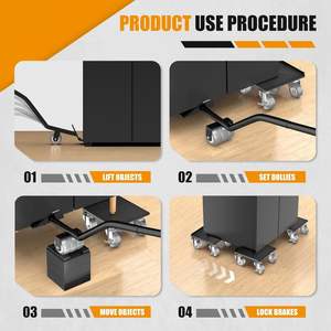Muebles Dolly <span class=keywords><strong>Mover</strong></span> 2000LB Carga Rodillo de acero al carbono con ruedas de 360 ° Deslizador antideslizante y elevador Muebles móviles, sofá, <span class=keywords><strong>piano</strong></span>, - Product Image 5