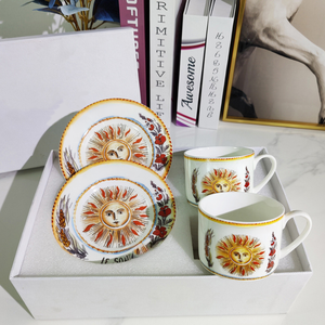 Juego de Tazas y Platos de Cerámica de la Colección Luna, Estilo Europeo de Lujo, Más Vendido - Product Image 1