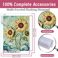 Kits d'art diamanté en forme de fleur spéciale, peinture diamantée carrée DIY 35x45cm, écologique pour la décoration murale de la maison et les cadeaux