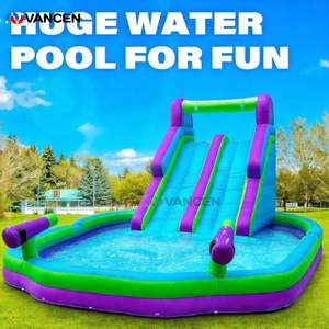 Toboggan aquatique gonflable <span class=keywords><strong>pour</strong></span> enfants, double toboggan et mur d'escalade avec <span class=keywords><strong>piscine</strong></span> à jets d'eau, château gonflable extérieur en Oxford, amusement estival, livraison rapide - Product Image 5