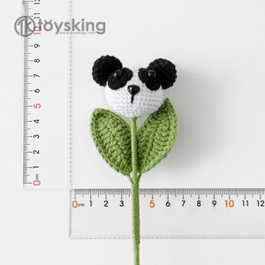Bouquet di Fiori in Filato a Forma di Frutta e Verdura per Animali Piccoli, Decorazione per la Festa dei Bambini, Bouquet Finito con Motivi Carini di Mickey, Panda e Pulcino - Product Image 5