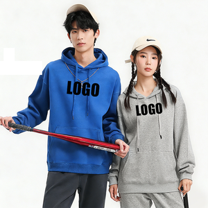 Sweat à capuche streetwear vierge de haute qualité avec logo personnalisé, 320 GSM, coton et polyester, double face, épaules tombantes - Product Image 2