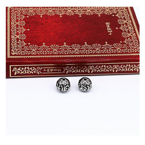 Cuentas de plata tibetana yunnique, cuentas espaciadoras con mantra de seis sílabas en relieve para fabricación de joyas, accesorios de moda unisex - Product Image 3