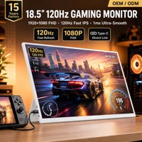 Moniteur portable 18,5 pouces 120 Hz FHD 1080P IPS USB-C, deuxième écran pour ordinateur portable avec emballage personnalisé d'usine
