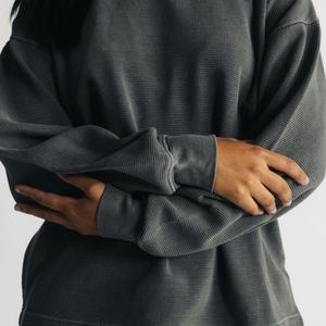 Camiseta de Cuello Redondo 100% Algodón para Hombre, Unisex, Doble Capa, Secado Rápido, Transpirable, Color Gris Sólido, Manga Larga - Product Image 5