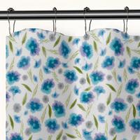Set Tirai Mandi Mewah Modern Poliester 3D Cetak Digital Motif Bunga Pedesaan Botani Kain Tahan Air dengan Gantungan Mandi