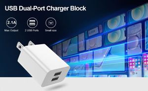 Dual <b>USB</b> 2.1A Fast Charging Head US <b>Plug</b> Charging Block for Mobile Universal Travel Wall Charging - Product Image 5