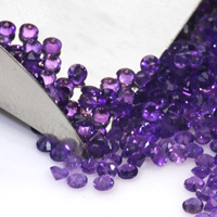 Pierres précieuses en vrac de forme ronde grossiste de géode d'améthyste brésilienne taillée à facettes faisant des bijoux améthyste naturelle populaire