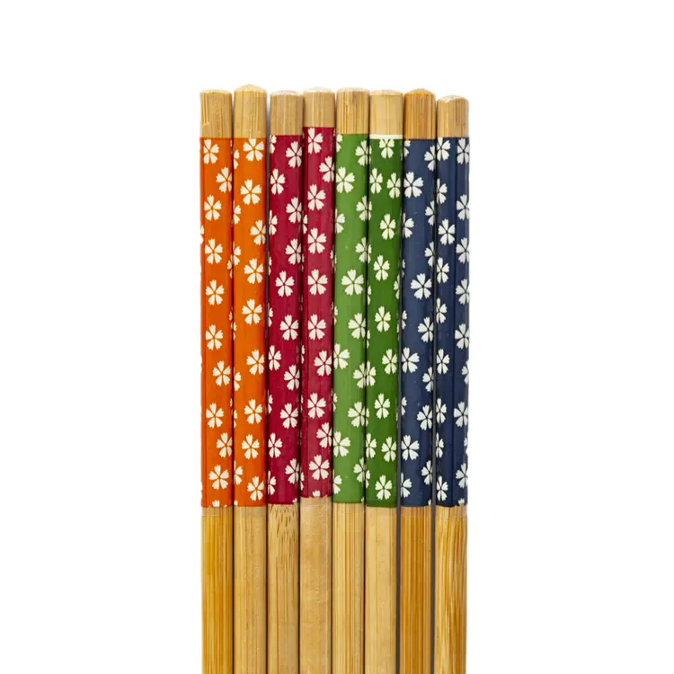 Palillos coloridos de bambú con impresión de logotipo, coloridos, respetuosos con el medio ambiente, regalo artesanal