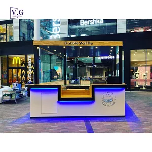 Mostrador de cabina de té de burbujas personalizado Mostrador de estación de helados multifunción de forma cuadrada