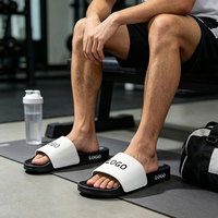 Babouches personnalisées pour homme avec logo imprimé, claquettes en PVC à bride unique, antidérapantes, pour l'intérieur, destinées aux importateurs de chaussures