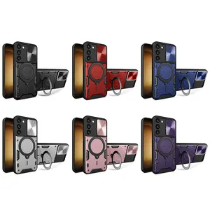 High Quality TPU Phone Case With Bracket For Samsung Galaxy S23 Ultra Shockproof Hidden Lens Protection Cover
