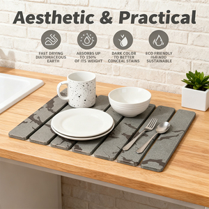 <span class=keywords><strong>Tapis</strong></span> <span class=keywords><strong>de</strong></span> <span class=keywords><strong>bain</strong></span> en diatomite pliable, écologique, durable, antidérapant, moderne, grand, super absorbant, 40*60 cm, pour la cuisine - Product Image 5