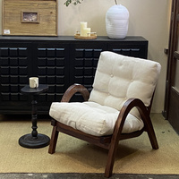 Fauteuil de salon moderne en teck massif confortable pour l'extérieur, le jardin, la chambre, le salon, l'hôtel, la villa, la cour