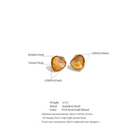 Nouveautés XY 9015 – Boucles d'oreilles clous en acier inoxydable avec pierres naturelles (améthyste, amazonite, agate) en forme de cœur – Bijoux populaires