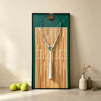 Cadre de présentation mural pour squash sans éclairage, pour objets de collection sportifs, décoration murale artistique pour les fans de squash, effet d'ombre