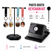 Kit de fabrication de porte-clés JLPhoto Booth : machine à découper les cercles pour cadres photo en acrylique 35 mm, porte-clés en cuir, ensemble pour la création de souvenirs de mariage