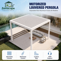 Pavillon extérieur en aluminium de qualité commerciale, véranda avec toit à lames orientables et rétractables pour villa, terrasse, cour