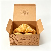 Emballage en carton pliable biodégradable personnalisé en gros pour gâteaux, biscuits, beignets, pain, avec logo