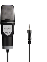 Micrófono de Condensador de Escritorio de Alta Calidad con Conector de 3.5mm, Micrófono con Cable de Plástico para Grabar en PC, Laptop, iPhone y Mac