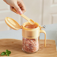 Glass Kitchen Seasoning Box Sealed Moisture-Proof with Spoon Salt MSG Condiment Spice Jar Large-Capacity Luxury Design
