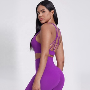 Conjunto de Ropa de Yoga de Gran Venta Lulu con Espalda Cruzada, Sujetador Deportivo Sexy Acolchado y Pantalones de Yoga con Efecto Levanta Glúteos, Conjunto de Sujetador y Leggings para Gimnasio y Fitness - Product Image 6