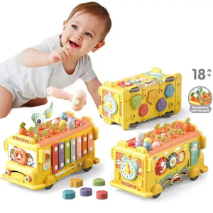 Educazione della prima infanzia e <span class=keywords><strong>puzzle</strong></span> per neonati e bambini piccoli multifunzionali gioco del topo di terra a sei lati giocattoli per autobus per bambini - Product Image 1