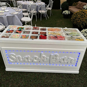 Carretto Moderno Bianco Pieghevole in Legno per Dolciumi per Matrimoni e Feste, Espositore Semplice per Snack Bar in Offerta per Decorazioni <span class=keywords><strong>Eventi</strong></span> - Product Image 1