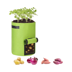 Cổ điển 6-Pack 10-gallon màu xanh lá cây vải không dệt phát triển túi với nắp cửa sổ dày container cho khoai tây cà chua cà rốt - Product Image 1