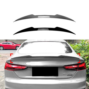 Audi A5 F5 Sportback Rear Spoiler Piano <b>Black</b> Carbon Fiber Texture Wing Shaped 2017-2024 <b>Trunk</b> Lip - Product Image 1