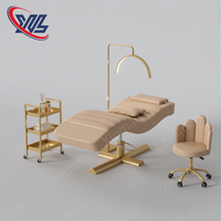 Cama de Salón Moderna y Ajustable de Lujo para Gimnasio con Juego de Muebles Estéticos para Pestañas