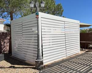 Pérgola con Techo de Lona de 10' x 14' Blanca, Pérgola de Aluminio para Exteriores, Gazebo Ajustable Resistente a la Lluvia para Patio, Terraza y Jardín - Product Image 6