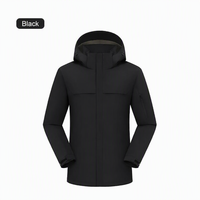 Veste imperméable à capuche unisexe à coque rigide avec rembourrage en coton intégré, coupe-vent, manteau d'hiver pour la randonnée, le camping et les activités de plein air