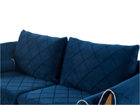 Ensemble de canapés sectionnels en velours bleu de style italien moderne, 1, 2 et 3 places, luxe, salon, villa, école
