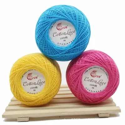 綿エッジ糸手編み #8レース糸バルク染めシルケット綿