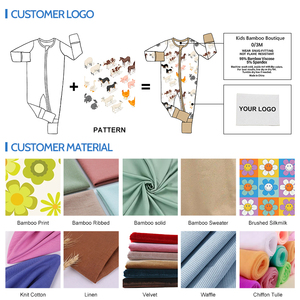Combinaison à boutons en tissu de bambou respirant et doux pour la peau, motif imprimé mignon, adaptée aux filles, facile à changer, vêtements pour bébé - Product Image 6
